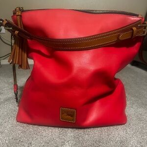 Dooney & Bourke McKenzie Hobo Bag- Large- smooth leather - pink/red color.